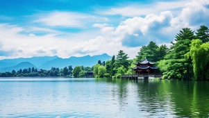 山水古亭美景