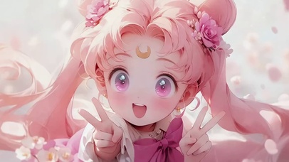 比耶的美少女插画