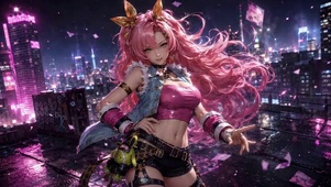 霓虹粉发女神