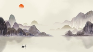 墨色中国风山水水墨古化视频背景