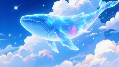 治愈彩色鲸鱼4K