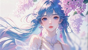 唯美紫藤花动漫少女
