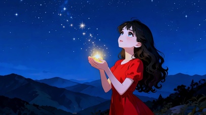 夜空星光女孩