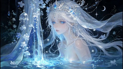 荧光海婚纱少女