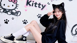 可爱猫耳清纯美少女
