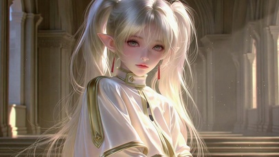 银发精灵二次元美少女