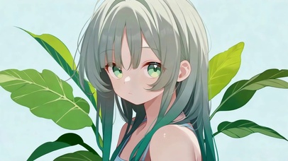 青叶绿眸的薄荷少女