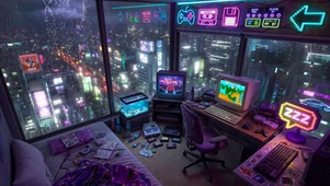 霓虹唯美游戏房间