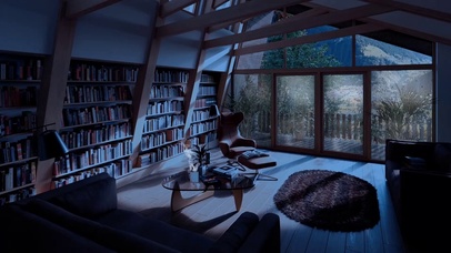 暴雨天图书馆环境