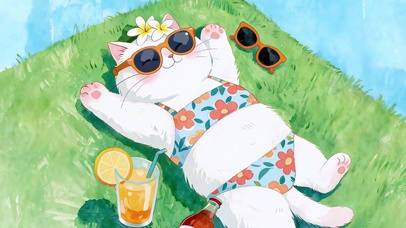 草坪慵懒小猫