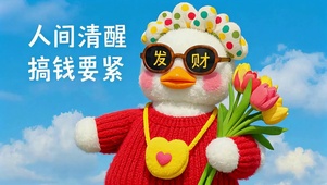 可爱发财鸭鸭人间清醒搞钱要紧