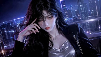 都市夜景冷艳御姐