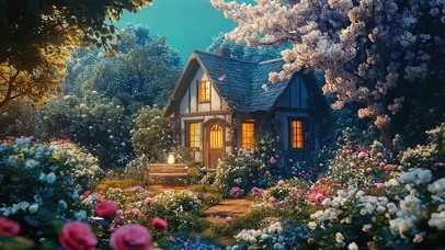 护眼花草树木房屋