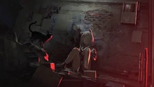 少女和猫