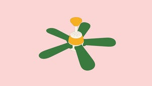 治愈清新夏日小风扇转动可爱壁纸