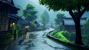 乡村雨景