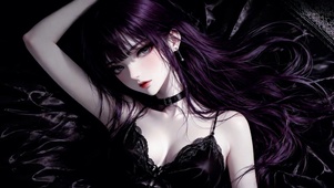 暗黑风紫发二次元美少女