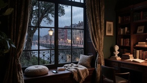 【雨景】书房外的塞纳河