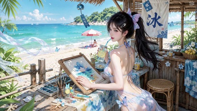 海边美女
