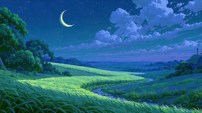 星空下的田野