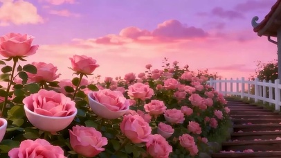 护眼花海景色带鱼屏