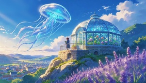 花房少女与巨型水母