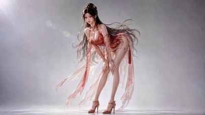 古风红裙美人