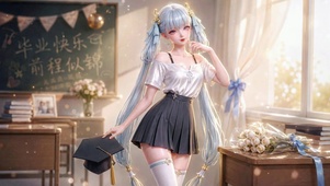 毕业季二次元清新美少女今汐