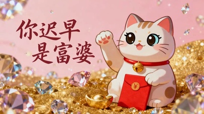 可爱猫咪你迟早是富婆