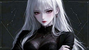 白发红瞳暗黑二次元美少女