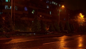 4K夜晚大雨夏季暴雨
