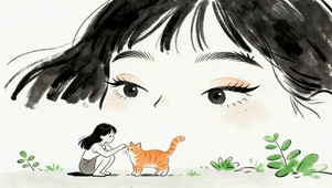 女孩遇见猫