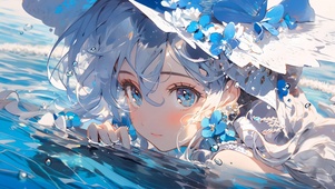 4K 水中美少女