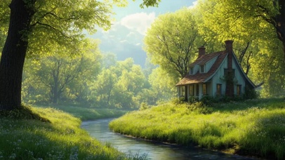 护眼绿色自然风景