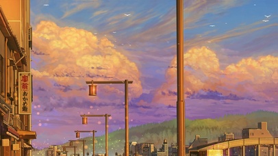 唯美治愈街边晚霞