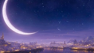 护眼星空树木河流带鱼屏