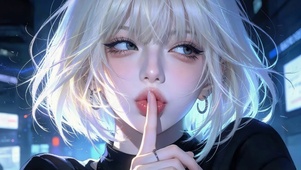 可爱银发女孩