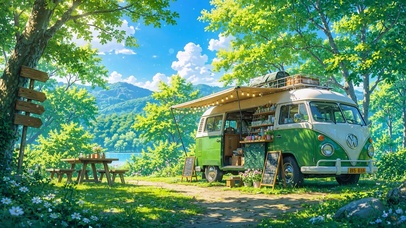 夏日郊外餐车