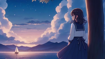 眺望远方的女孩