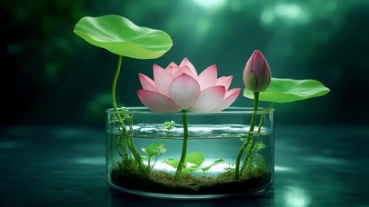 清新瓶中荷