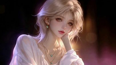 氛围感浅发温柔美少女