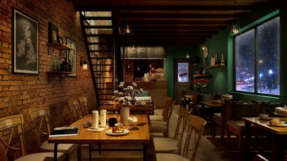 唯美冬季咖啡店