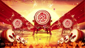 新年喜庆鼓背景视频鼓背景