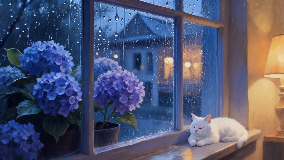 旧时光猫咪绣球