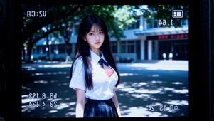 胶片质感校园清纯女孩