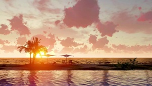 唯美夕阳海面