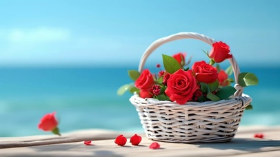 美丽治愈海边玫瑰