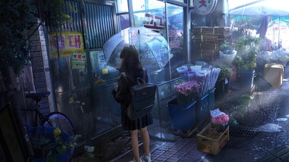 Girl under Rain