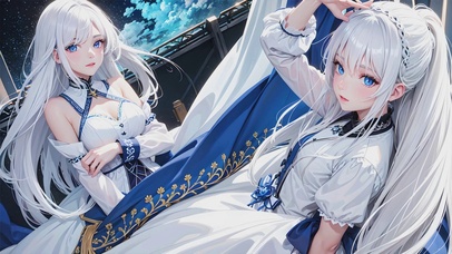 白发双胞胎少女