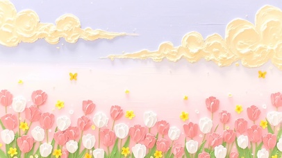 粉紫笺上的春日奶油画